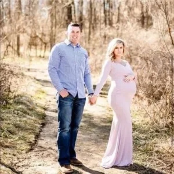 Pinkblush metallic mermaid maxi dress nwot - Picture 9 of 12